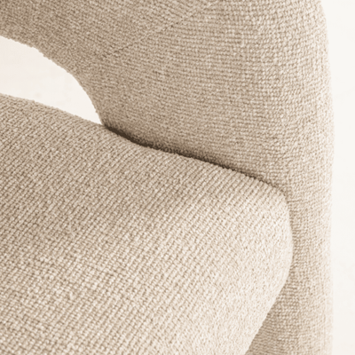 Grace Ecru Textured Curved Dining Chair Furniture 