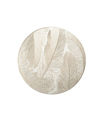 Grace Gold Feather Patterned Placemat Accessories 