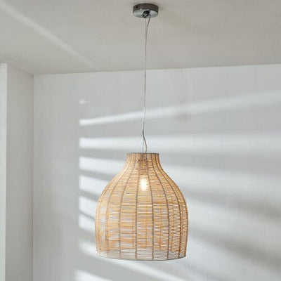 Grace Natural Rattan Cloche Pendant Ceiling Light Lighting 