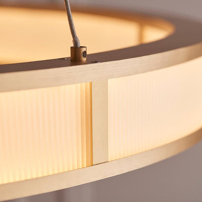 Gracie Luxury Ribbed Frosted Acrylic & Gold Ceiling Light Lighting 