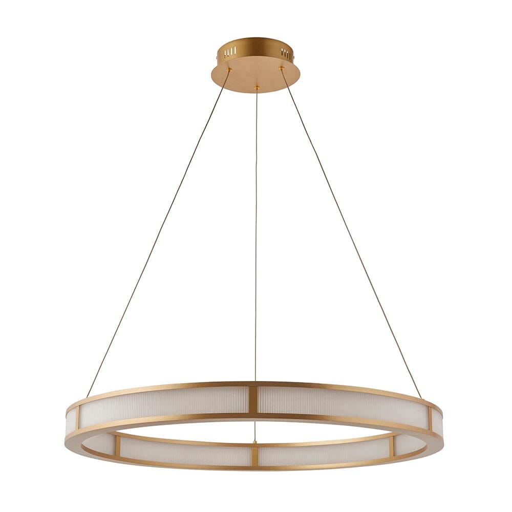 Gracie Luxury Ribbed Frosted Acrylic & Gold Ceiling Light Lighting 