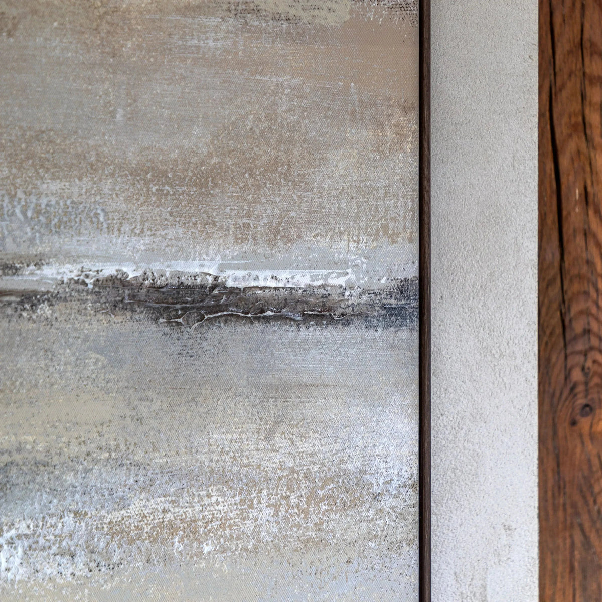 Grosvenor Neutral Dark Wood Framed Canvas Wall Art Accessories 