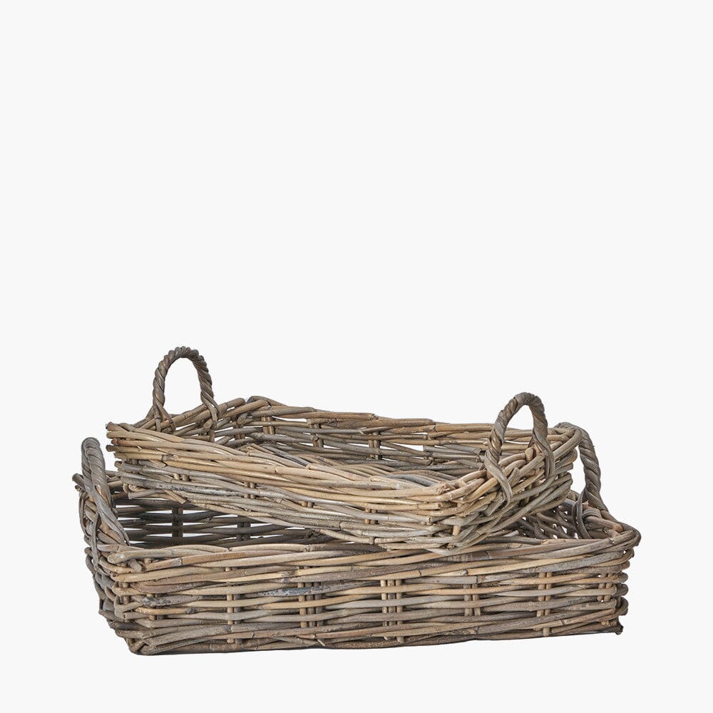 Hagu Natural Wicker Trays - Set of 2 Accessories 