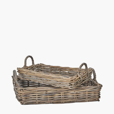 Hagu Natural Wicker Trays - Set of 2 Accessories 