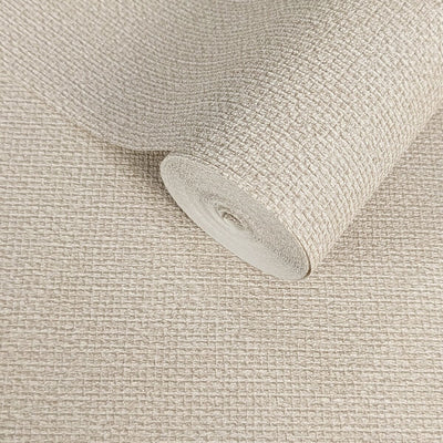Haisley Cream Textured Woven Effect Wallpaper Home Improvement 