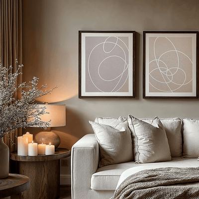 Halden Neutral Framed Wall Art- Set of 2 Accessories 