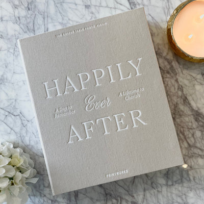 'Happily Ever After' Beige & White Luxury Photo Album Accessories 
