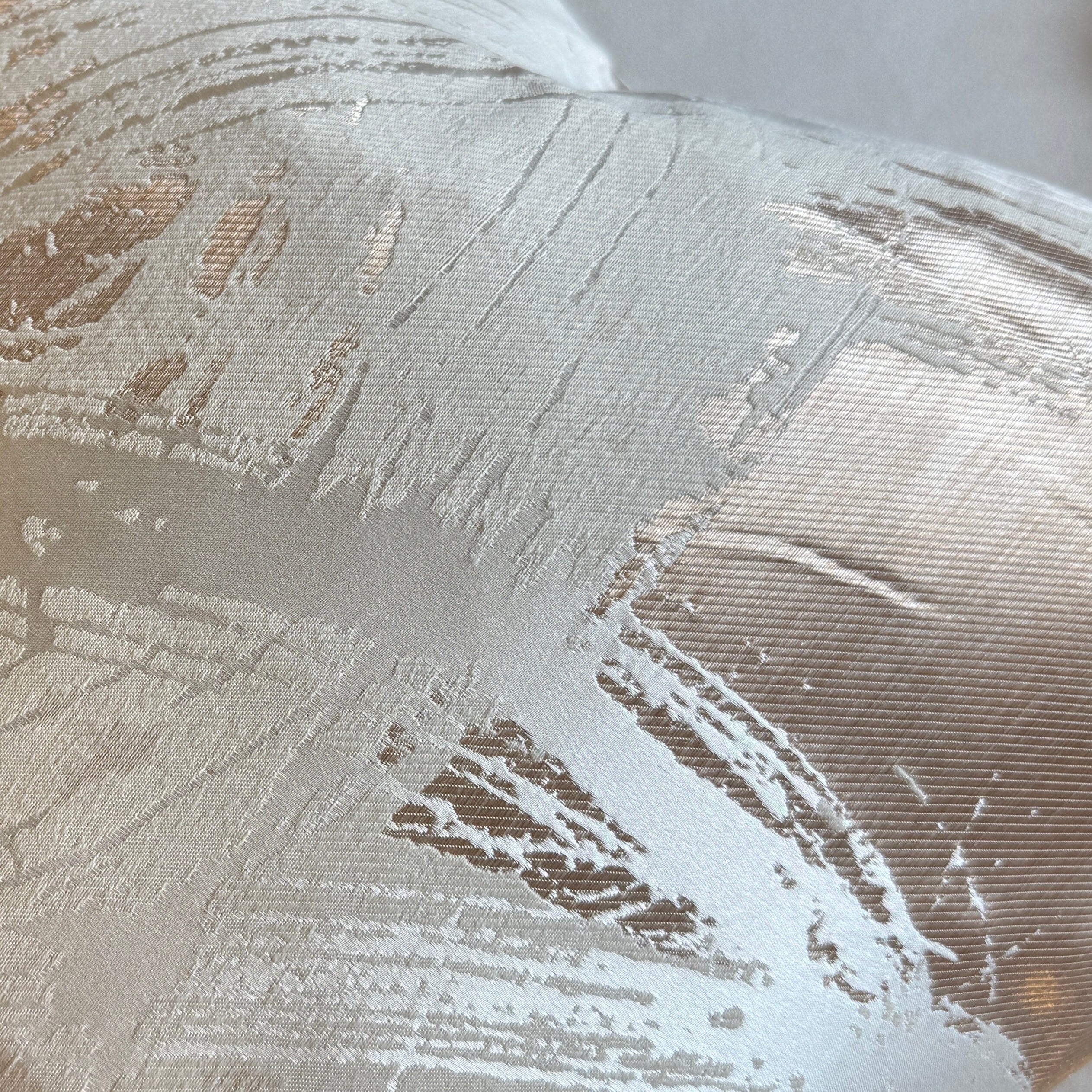 Harlow Cream & Gold Metallic Abstract Feather Filled Cushion - 50x50cm 