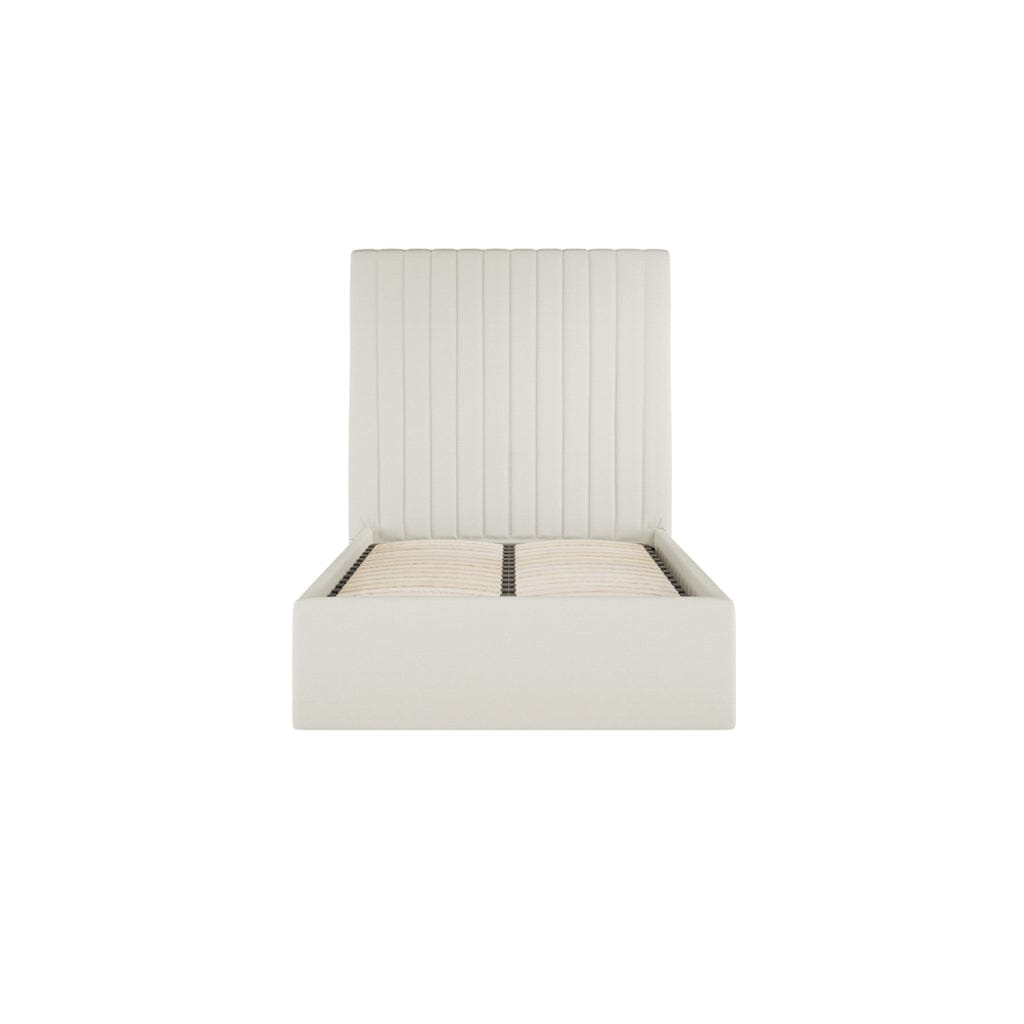 Harriet Single Ecru Textured Channelled Ottoman Bed Beds and Headboards 