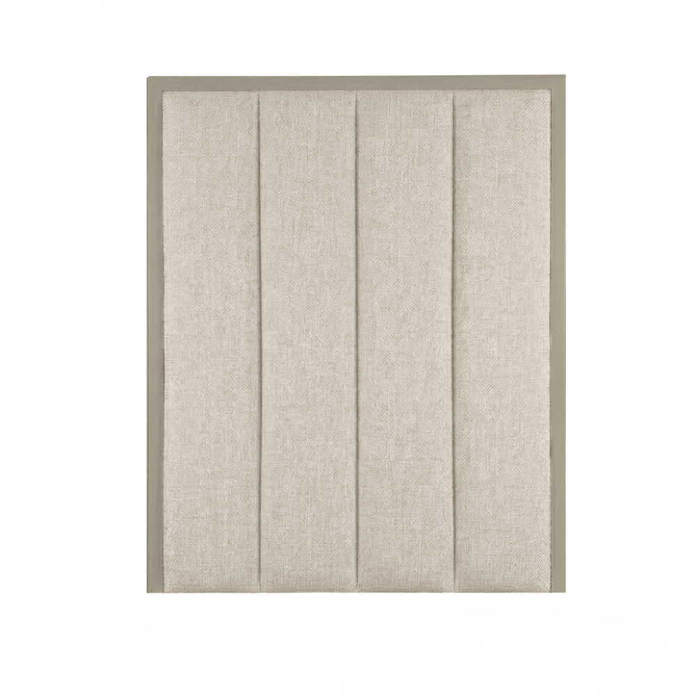 Harrington Almond Woven Channelled Headboard with Mid Taupe Frame Beds and Headboards 