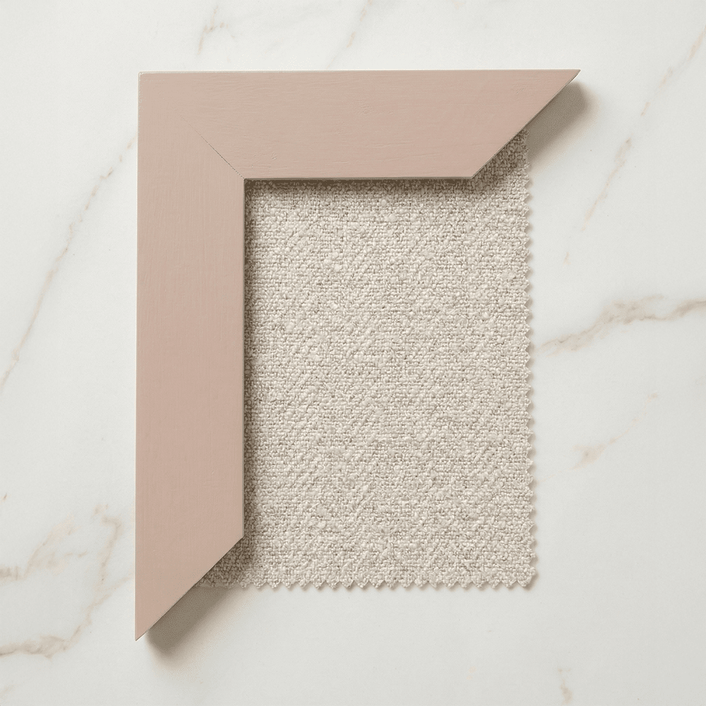 Harrington Almond Woven Channelled Headboard with Soft Pink Frame Beds and Headboards 