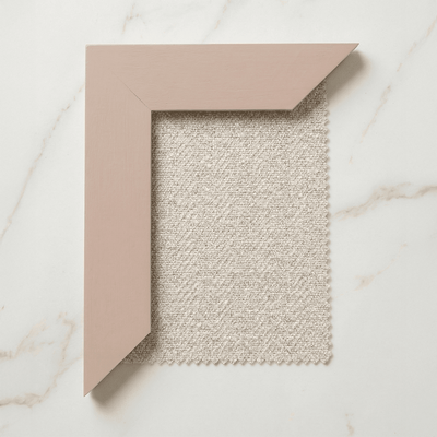 Harrington Almond Woven Channelled Headboard with Soft Pink Frame Beds and Headboards 