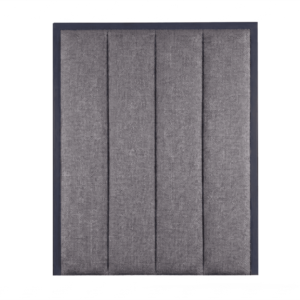 Harrington Graphite Woven Channelled Headboard with Petrol Frame Beds and Headboards 