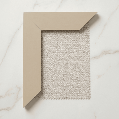 Harrington Natural Woven Channelled Headboard with Light Taupe Frame 