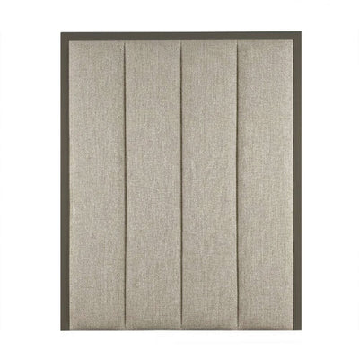 Harrington Pumice Woven Channelled Headboard with Dark Taupe Frame 