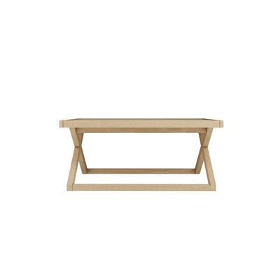 Harrow Lightwash Wood Cross Base Coffee Table Furniture 