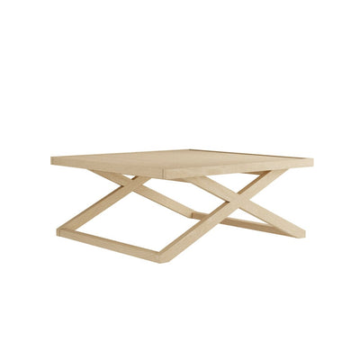 Harrow Lightwash Wood Cross Base Coffee Table Furniture 