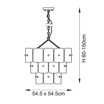 Hattie White Tinted Glass 3 Tier Chandelier Lighting 