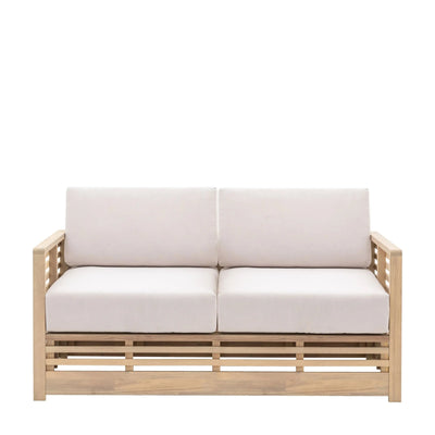 Havana Outdoor Cream & Lightwash Acacia Wood 2 Seater Sofa Outdoor 