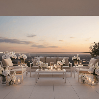 Hawaii Cream & Taupe 4 Piece Outdoor Lounge Set Outdoor 