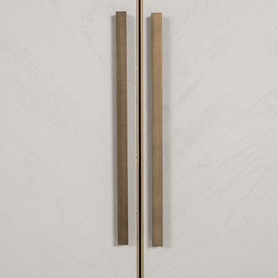 Helena Luxury Cream Oak Veneer 4 Door Sideboard with Brass Detailing Furniture 
