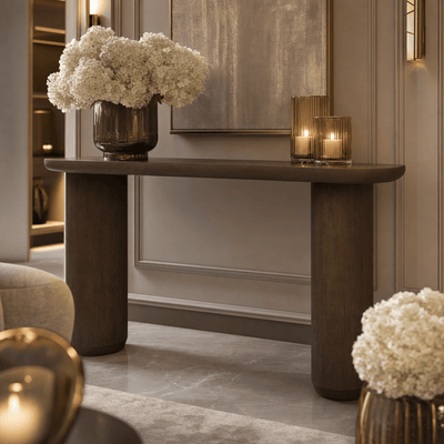 Henman Walnut Oval Console Table Furniture 