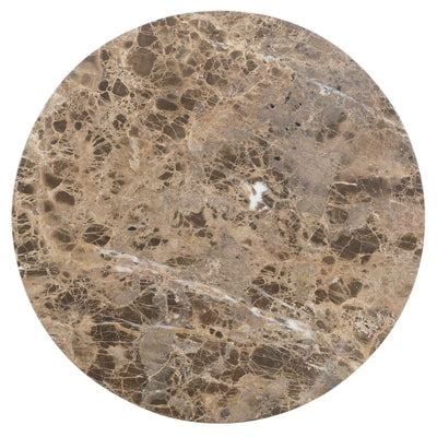 Henman Walnut Round Side Table with Dark Marble Top Furniture 