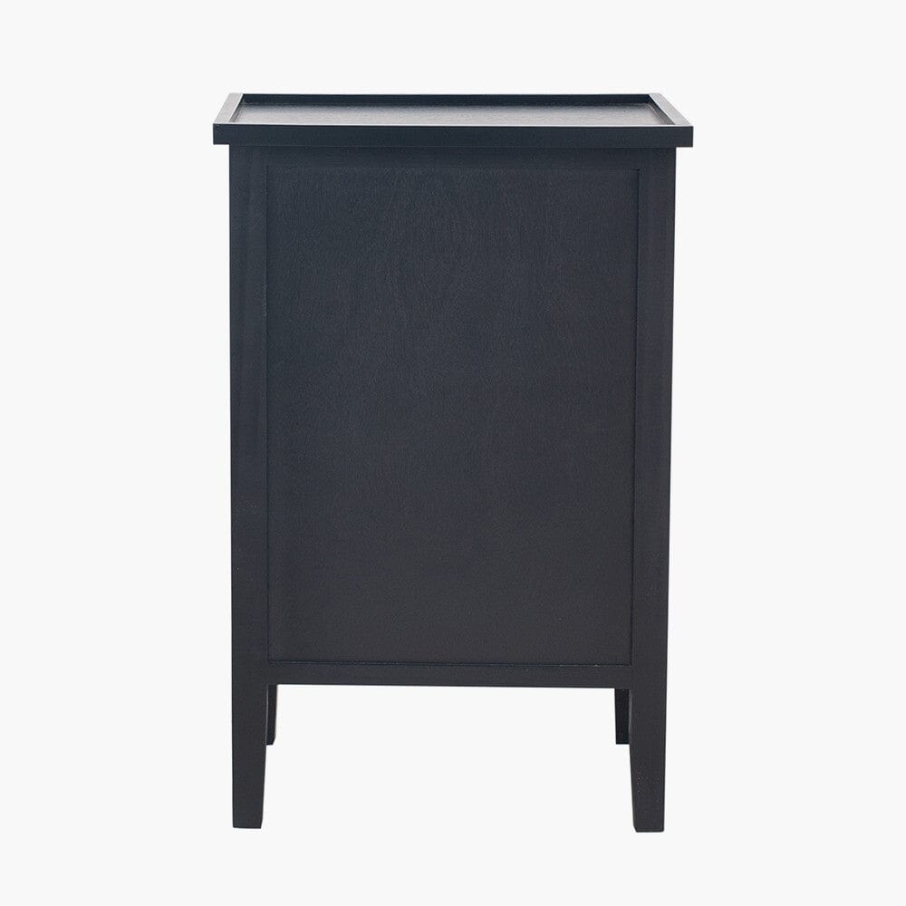 Henrik Black 3 Drawer Bedside Table with Gold Handles Furniture 