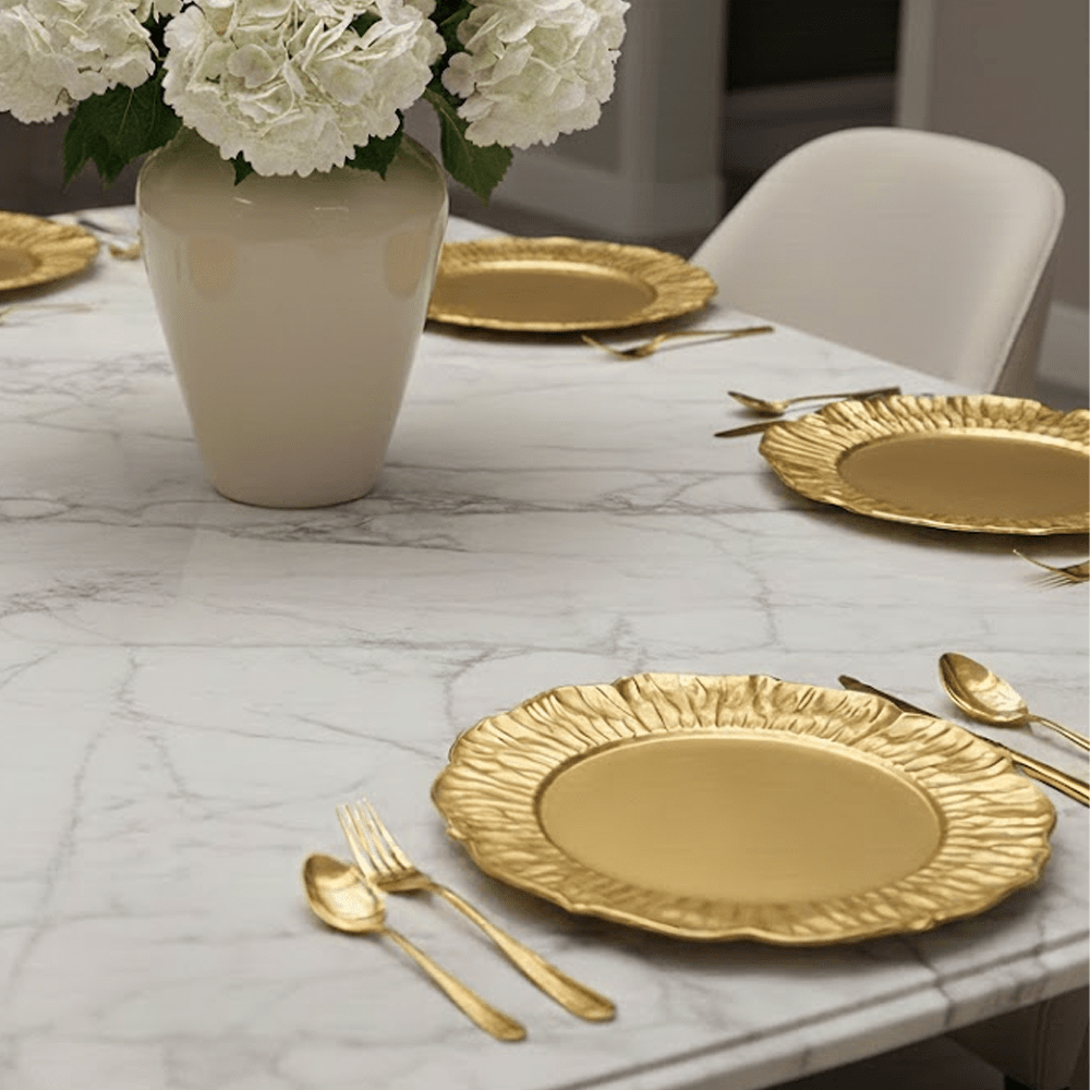Hevenne Gold Flower Charger Plate Accessories 