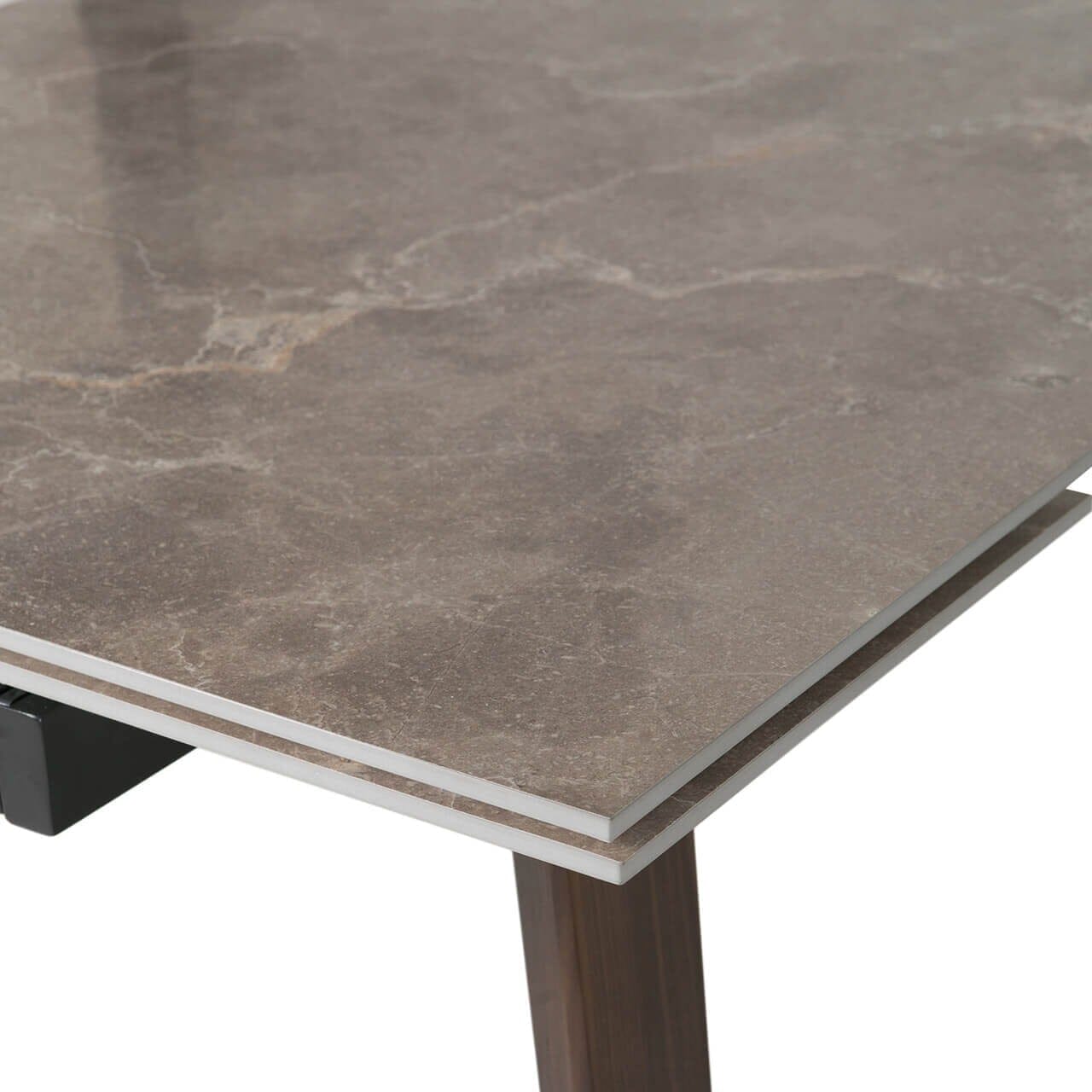 Hielle Extendable Marble Dining with Walnut Legs Furniture 