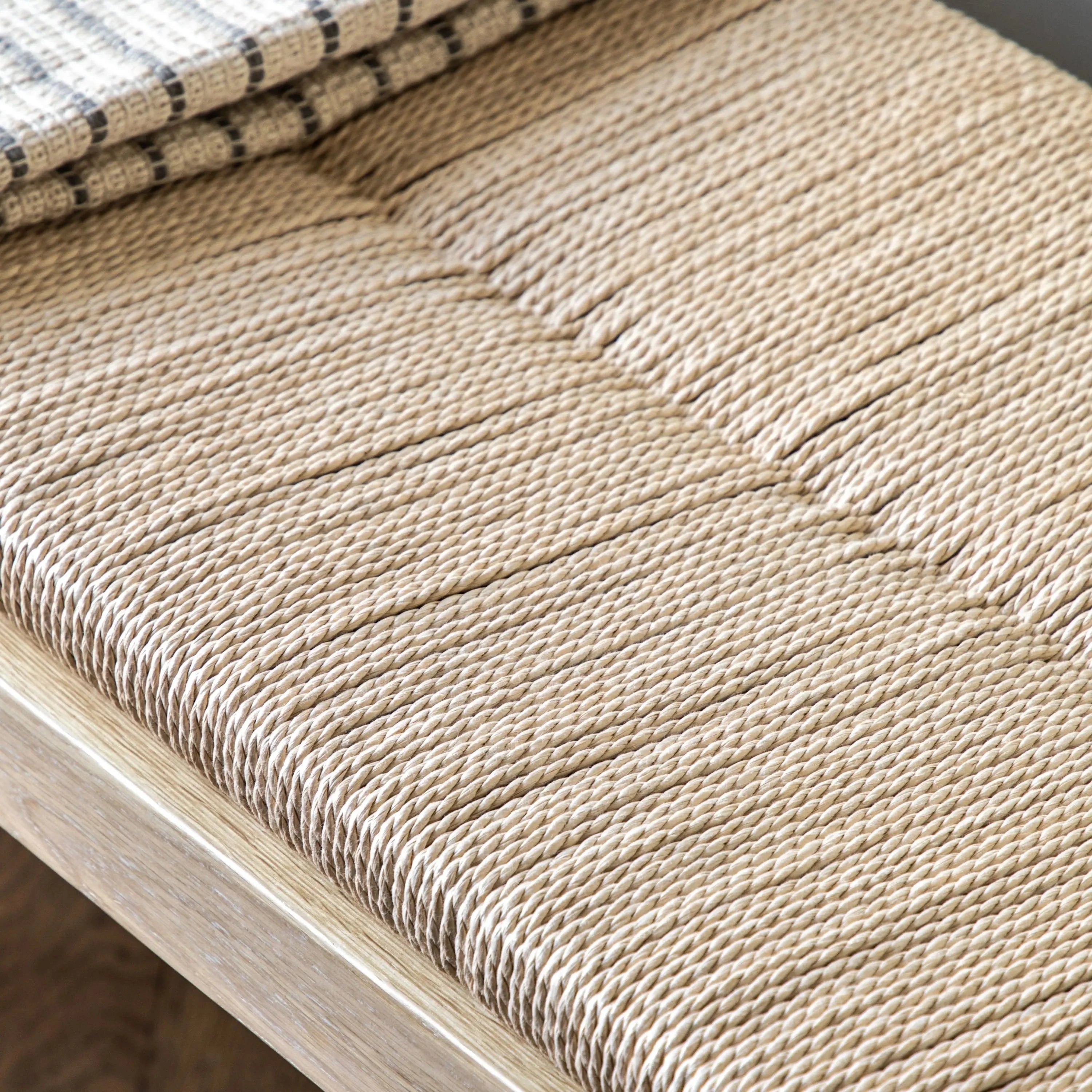 Highclere Natural Rope Top Bench with Oak Legs Furniture 