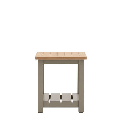 Highclere Sage Green Painted Side Table with Oak Top Furniture 