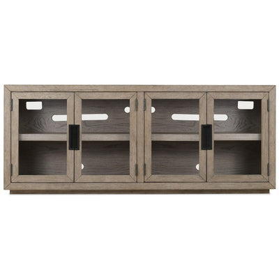 Hudson Greige 4 Door Glass Front Media Unit Furniture 