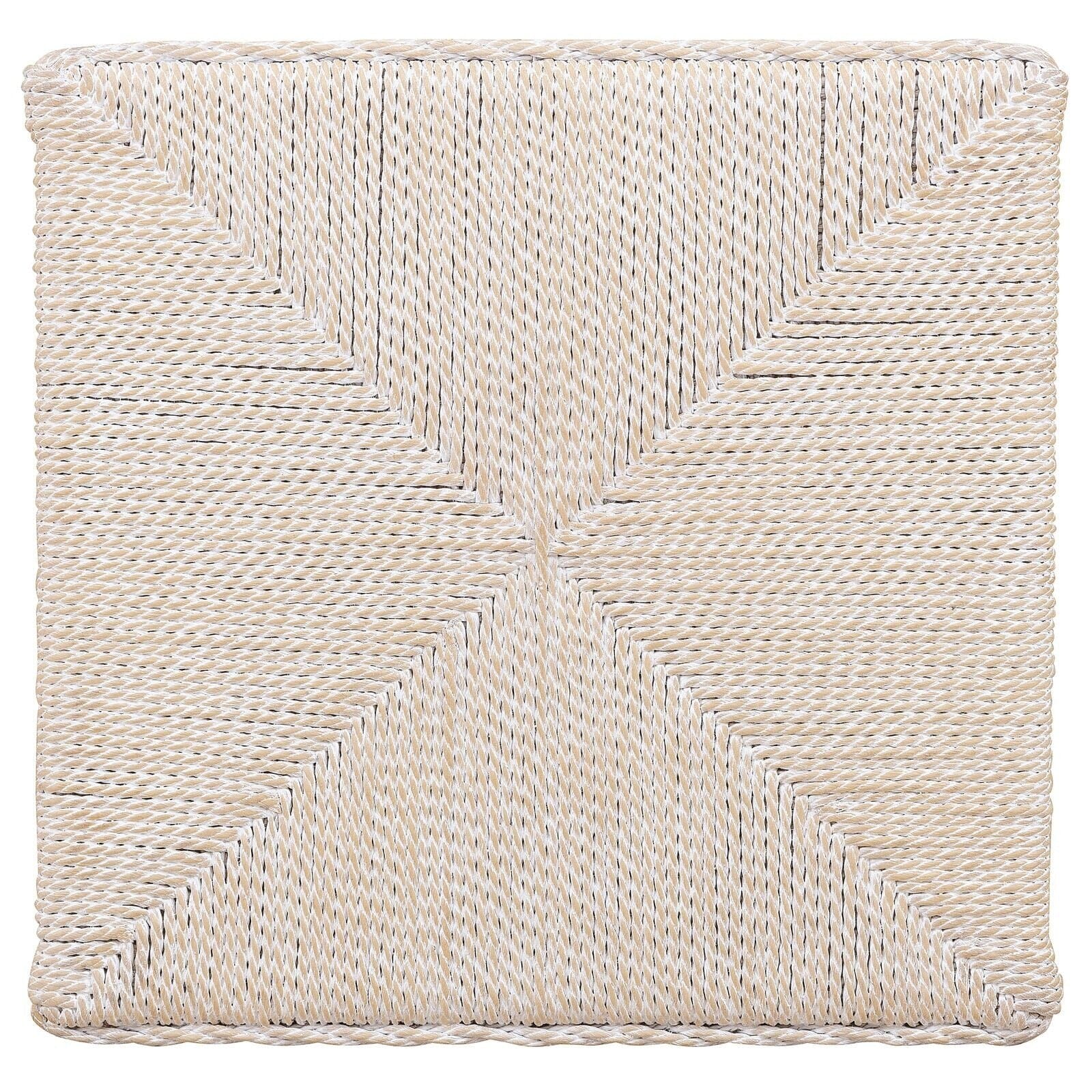 Hudson White Washed Wood & Wicker Nesting Side Table- Set of 2 Furniture 