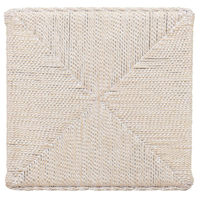 Hudson White Washed Wood & Wicker Nesting Side Table- Set of 2 Furniture 