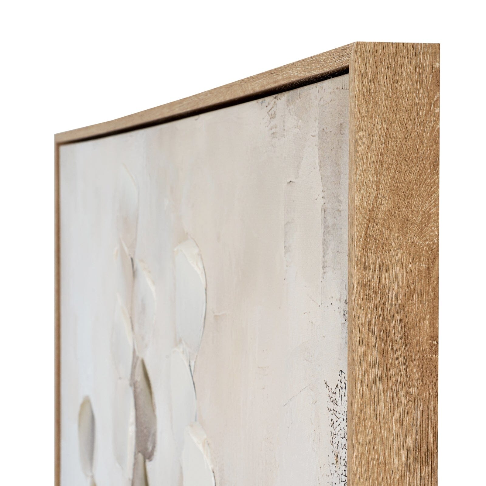 Ila Neutral Leaf Print Framed Canvas Wall Art Accessories 