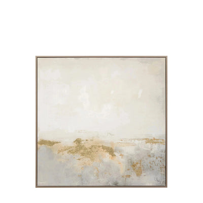 In Stock - Adele Neutral & Gold Metallic Framed Canvas Wall Art Accessories 