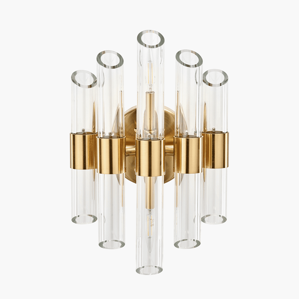 In Stock - Amelia Antique Brass & Glass Wall Light 