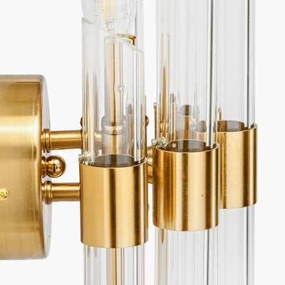 In Stock - Amelia Antique Brass & Glass Wall Light 