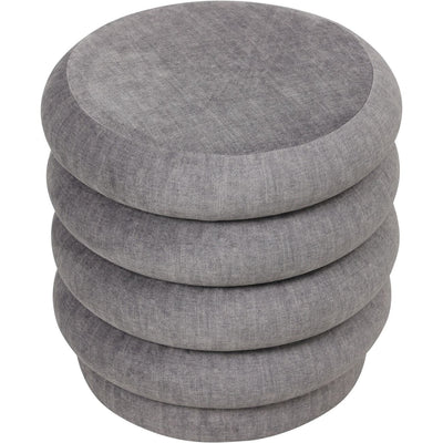 In Stock - Amreli Curved Grey Upholstered Stool 