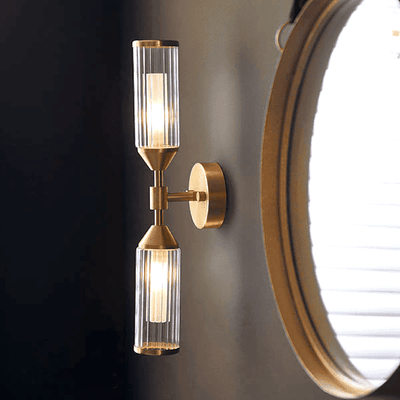 In Stock - Apollo Gold & Glass Double Wall Light Lighting 