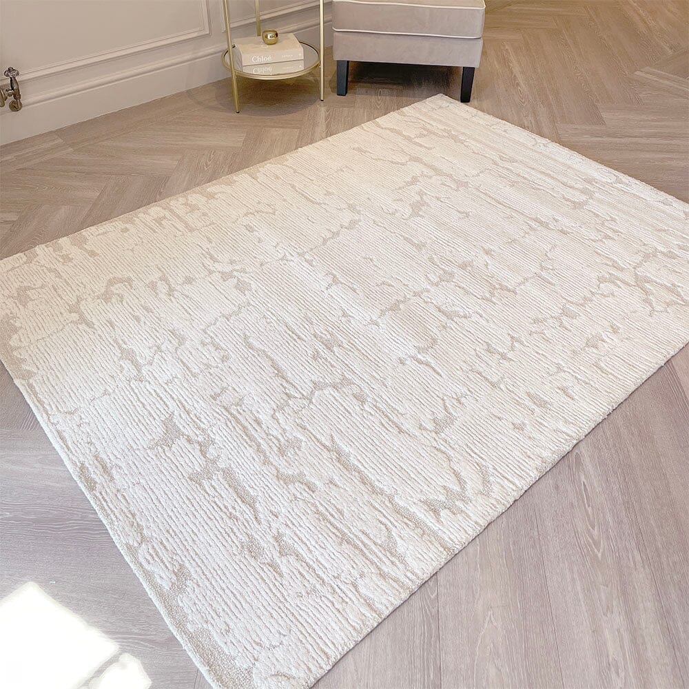 In Stock - Braelyn Ivory & Taupe Abstract Rug - 259 x 351cm 
