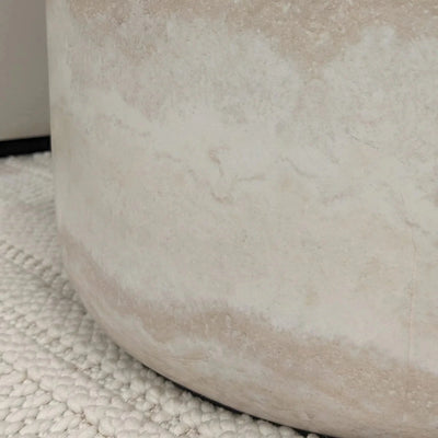 In Stock - Celeste Round Neutral Marble Effect Coffee Table Furniture 