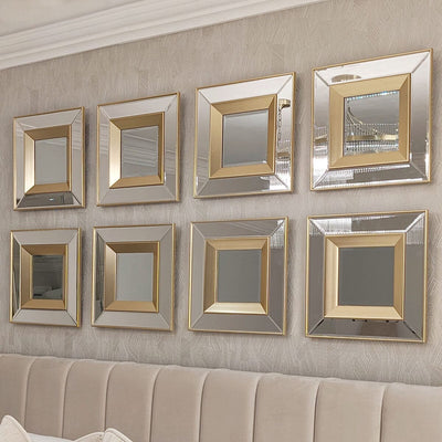 In Stock - Eloise Gold Framed Wall Mirrors - Set of 4 