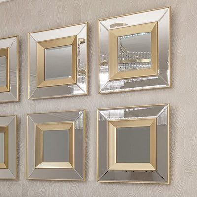 In Stock - Eloise Gold Framed Wall Mirrors - Set of 4 