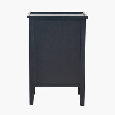 In Stock - Henrik Black 3 Drawer Bedside Table with Gold Handles Furniture 