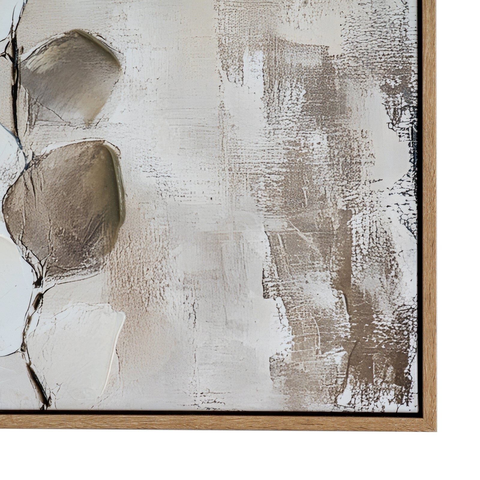 In Stock - Ila Neutral Leaf Print Framed Canvas Wall Art 