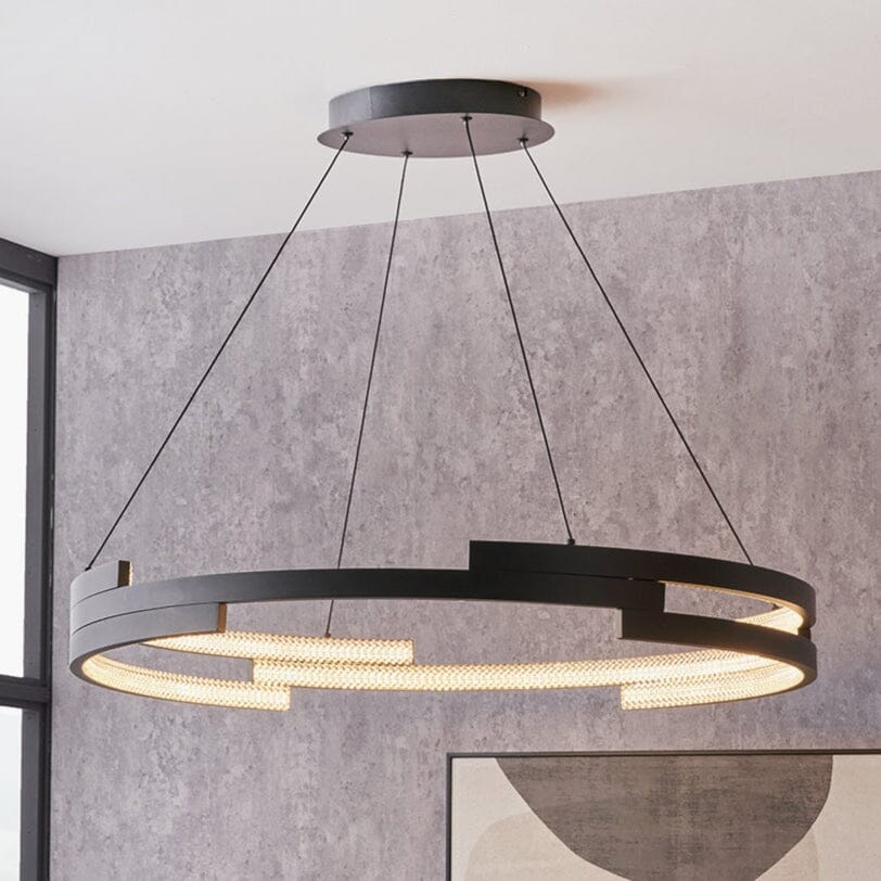 In Stock - Jayden Black Round LED Pendant Ceiling Light 