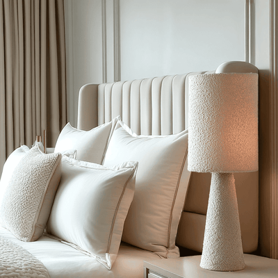 In Stock - Joby Sand Boucle Table Lamp Lighting 