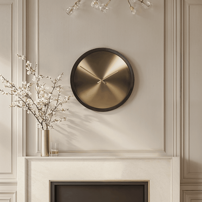 In Stock - Laylani Brass & Black Medium Wall Clock Accessories 